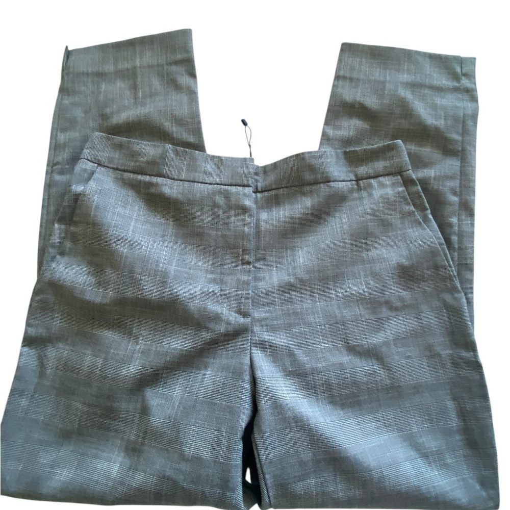 ZARA Tailored Gray Plaid Slim-Fit Trousers